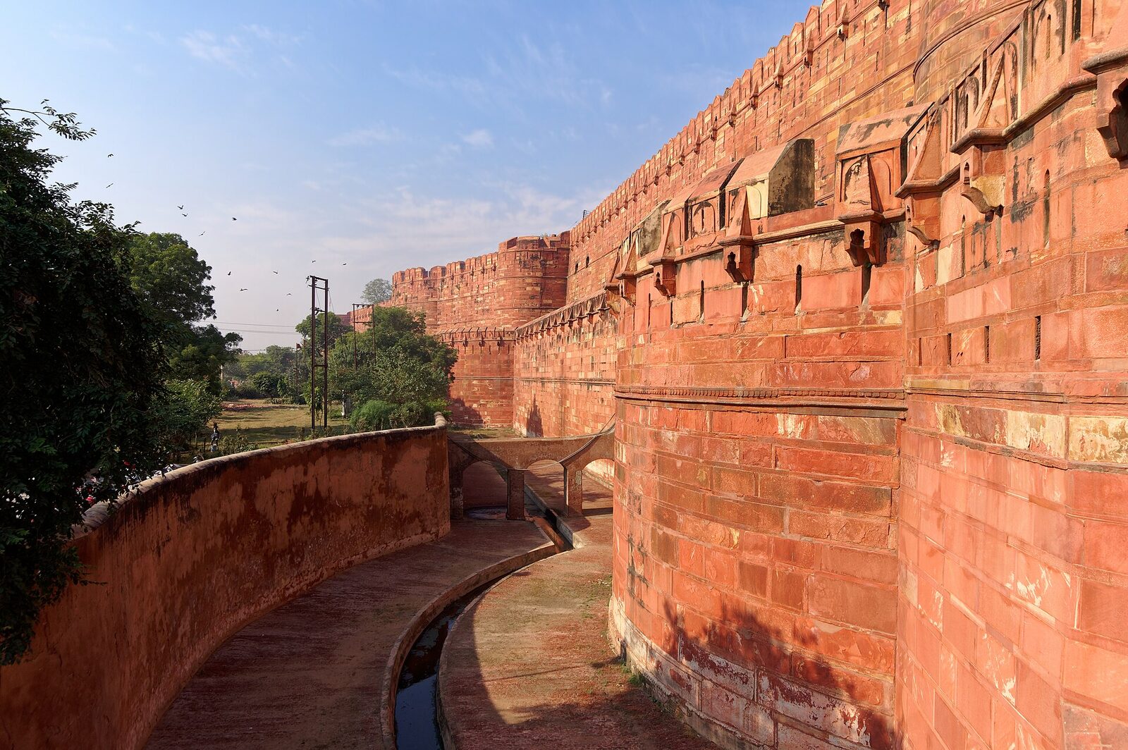 Agra Fort's red walls