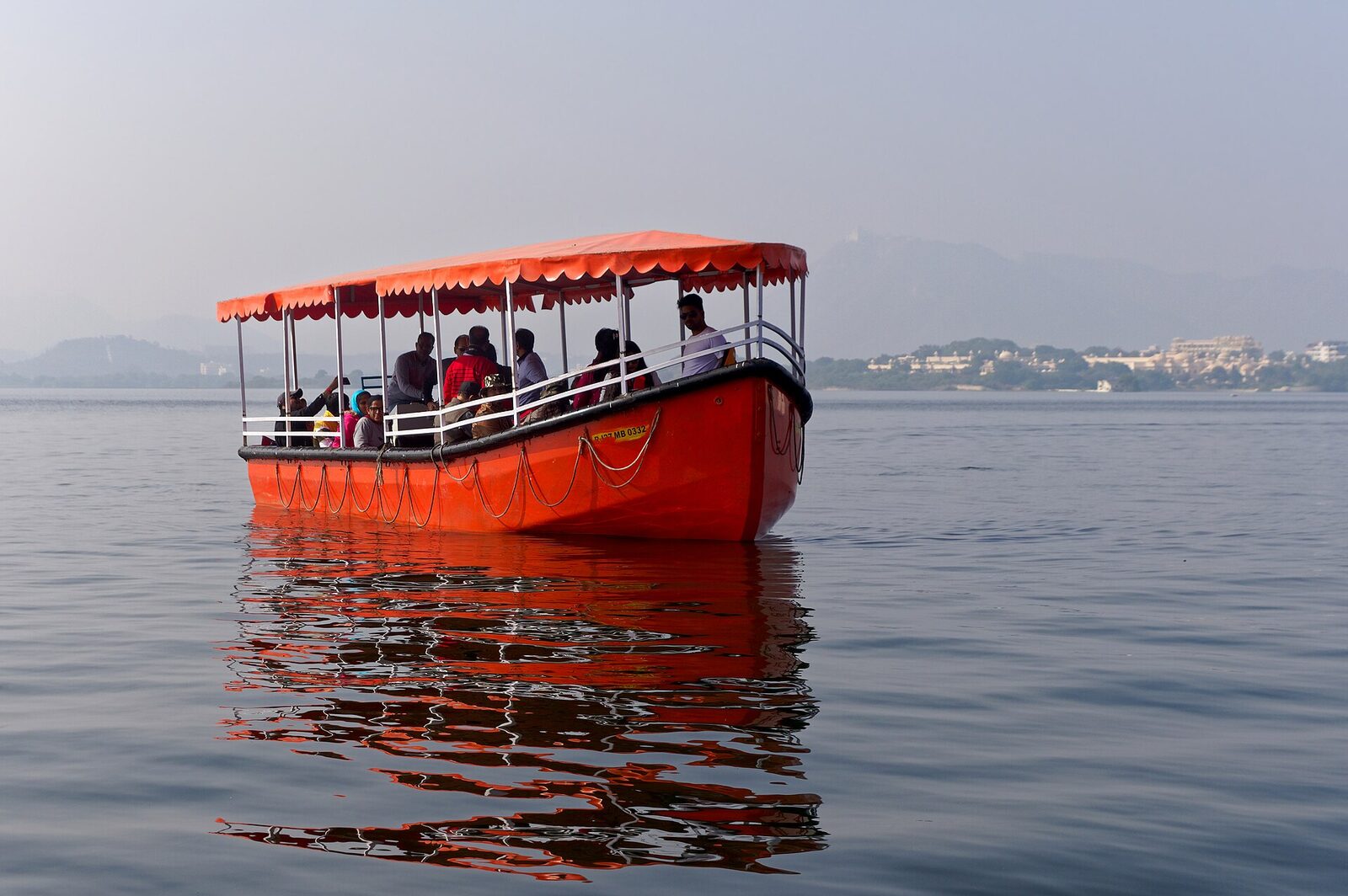 A boat on Lake Pichola